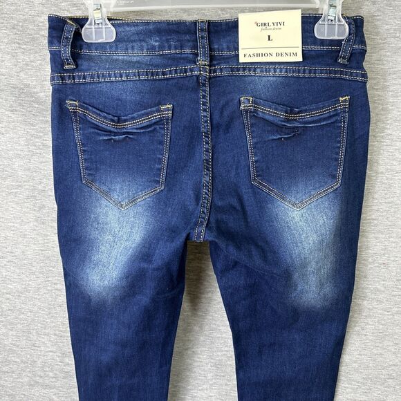 Girl Vivi Collection Women’s Jeans Size L / Skinny / Ripped / BNWT - Picture 7 of 10